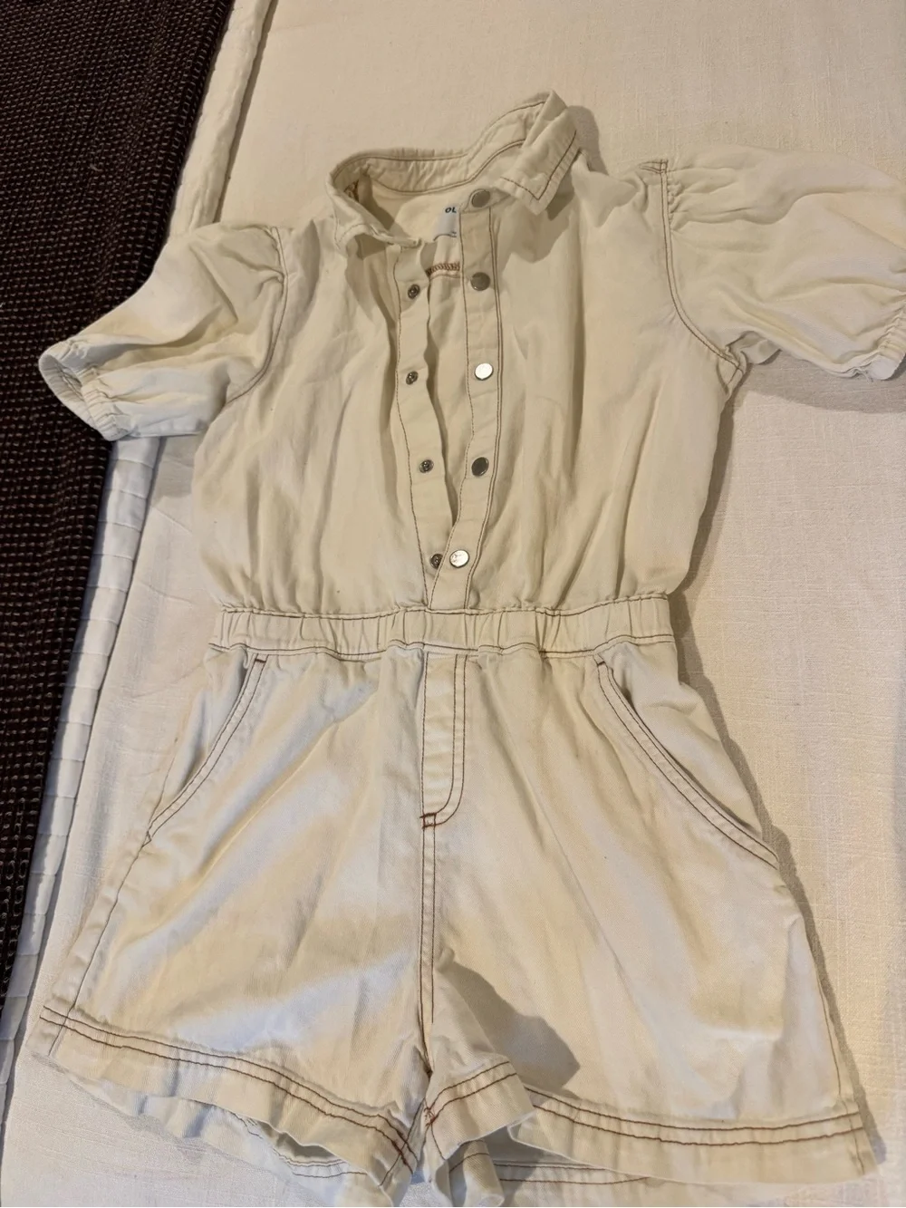 Old Navy Cream Button-Up Cotton Top